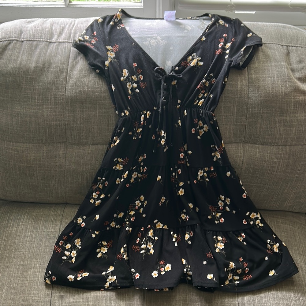 Black floral dress never worn